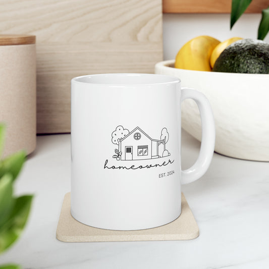 (Customize) Homeowner Est '24 Ceramic Mug, 11oz